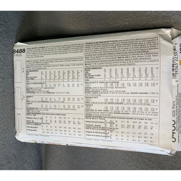 Simplicity Girls Sleepwear Sewing Pattern Sz 7-12 8488 - Uncut - Picture 3 of 4